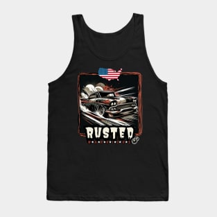 Rusted 50's Style Warrior - Vintage Classic American Muscle Car - Hot Rod and Rat Rod Rockabilly Retro Collection Tank Top